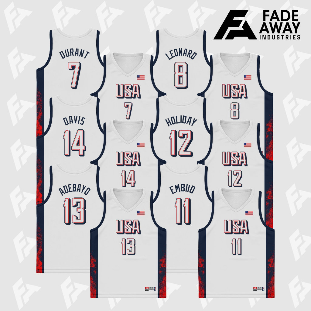 JERSEY BASKET TEAM USA 2024 PUTIH
