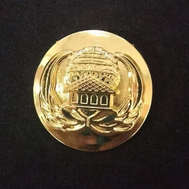 Pin Korpri Tumpuk Bulat Cembung 2,5cm Peniti Magnet Logam Kuningan sepuh emas PREMIUM Pin Bros Bross