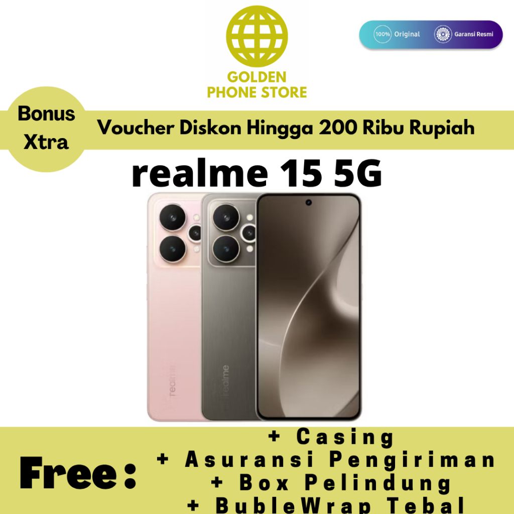 realme 15 5G 8GB/256GB - Original & Garansi Resmi Realme Indonesia