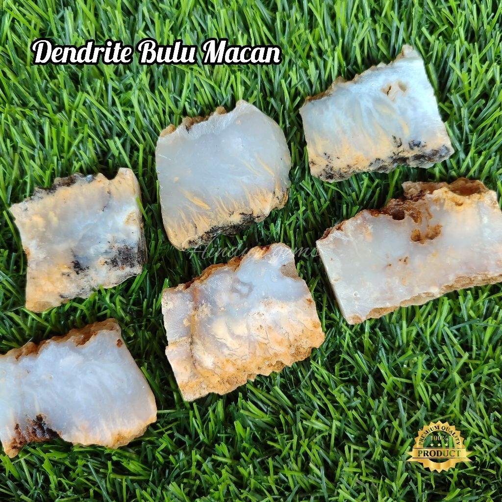 Bahan Batu Dendrite Bulu Macan Asli Natural / Bongkahan Batu Dendrite Bulu Macan / Lempengan Batu De
