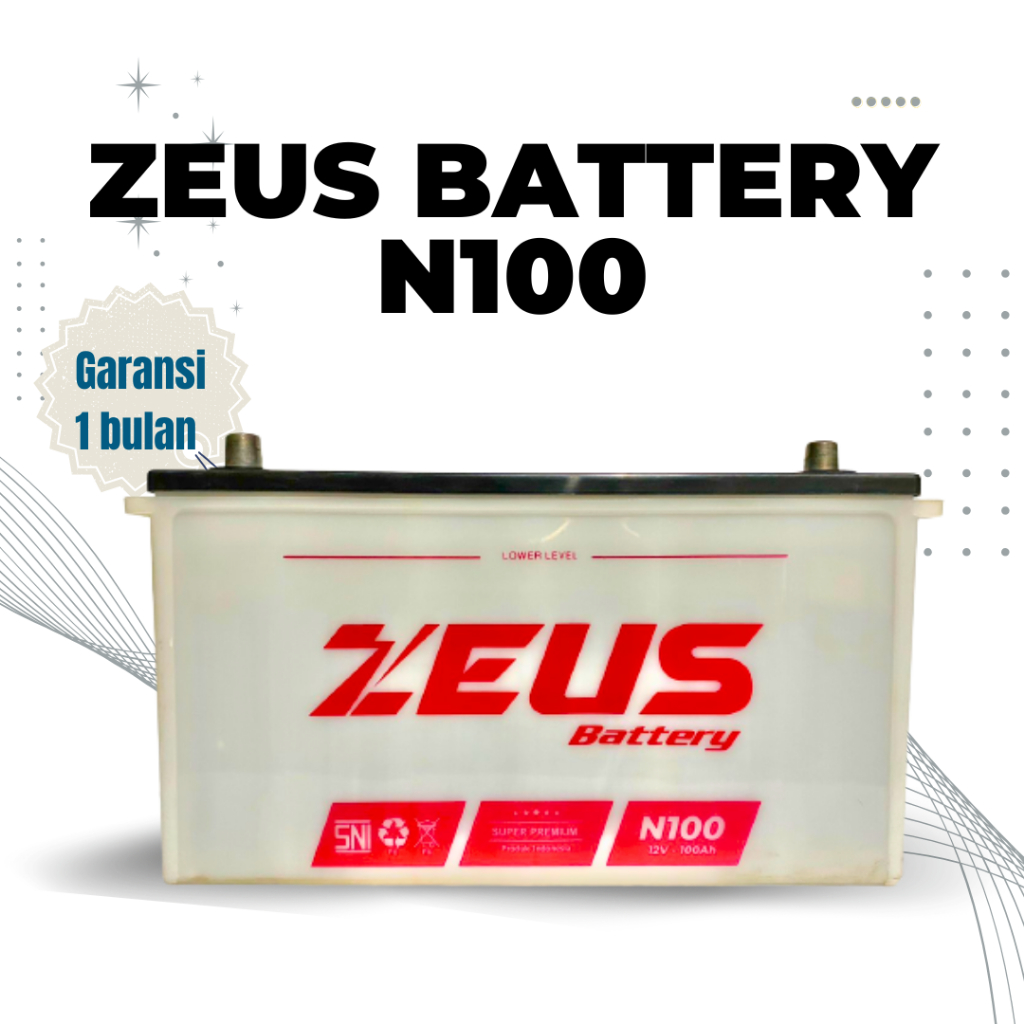 AKI MOBIL TRUK DELTA ZEUS N100 Aki Basah 12V / 100Ah