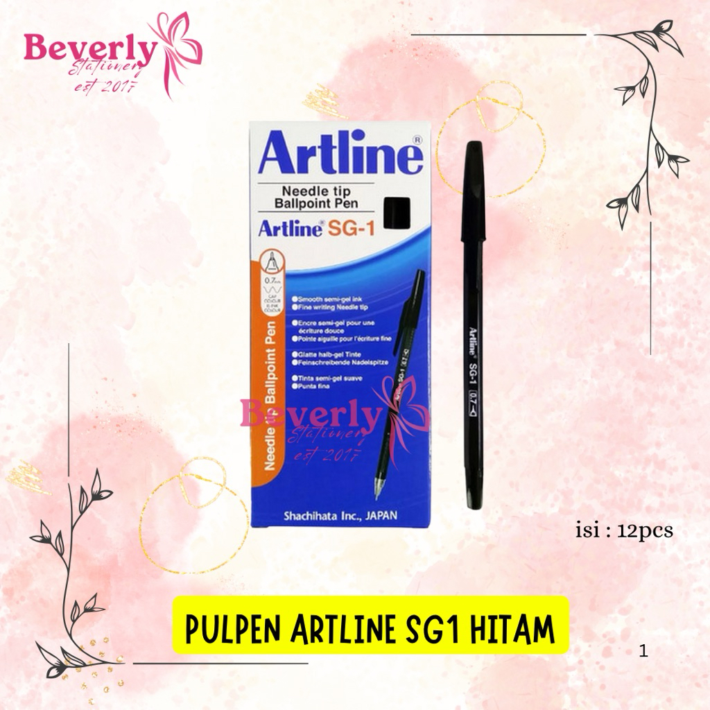 PULPEN ARTLINE SG-1 HITAM / PENA 1PACK ISI 12pcs
