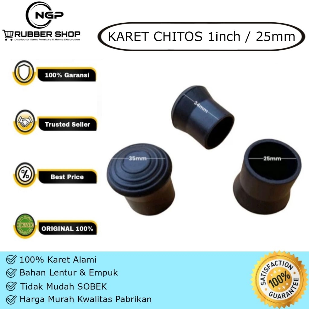 Karet Kaki kursi Chitose 1inch (25mm) / Karet pelindung kaki kursi Chitose - 1inch (25mm)
