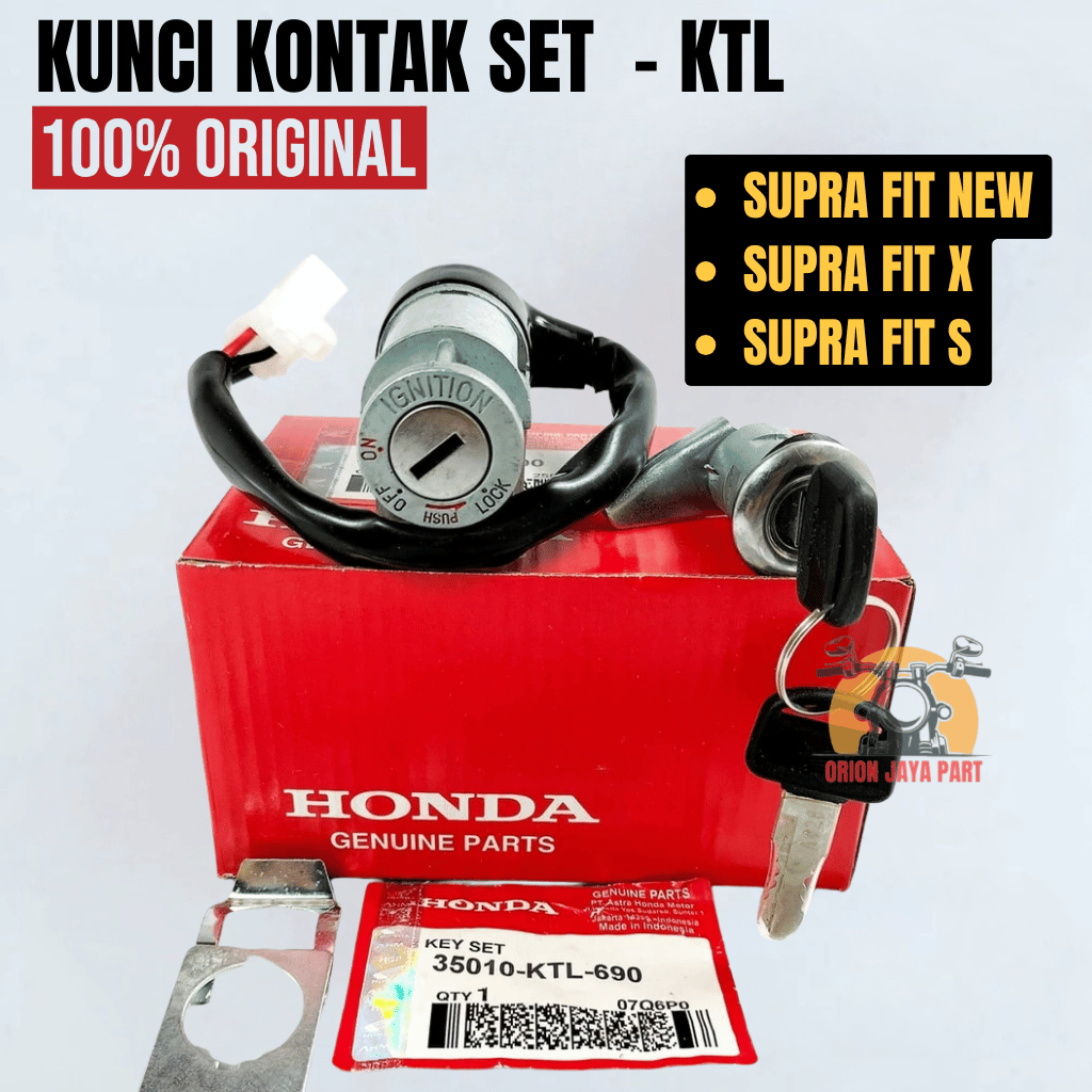 35010-KTL-690 ORIGINAL Kunci Kontak Supra Fit New Fit X Fit S Set Komplit Original Honda Keyset Hond