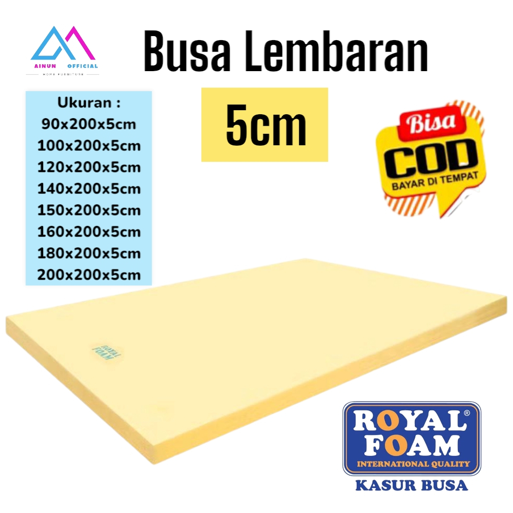 Busa Lembaran Tebal 5cm Busa Kuning / Yellow Royal Foam Density 16 Empuk Dan Tebal Mebel Furniture