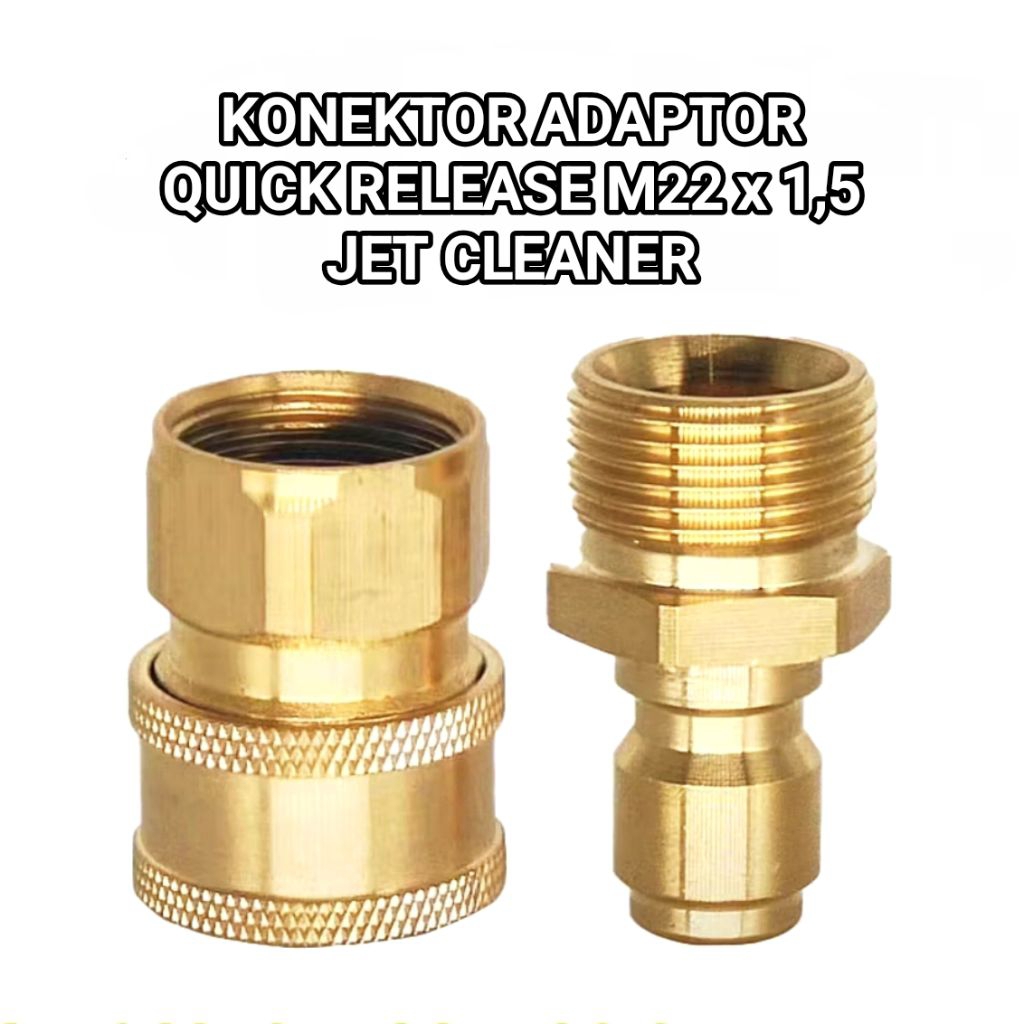 [1 Set] Adaptor Konektor Quick Release M22 x 1,5 Untuk Mesin Jet Cleaner
