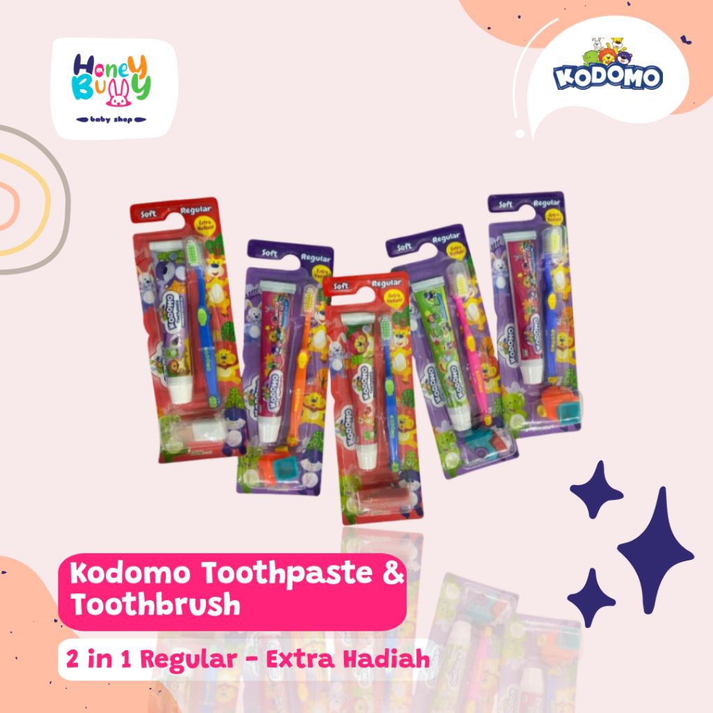 KODOMO TOOTH PASTE & TOOTH BRUSH 2IN1 (ISI PASTA GIGI & SIKAT GIGI)