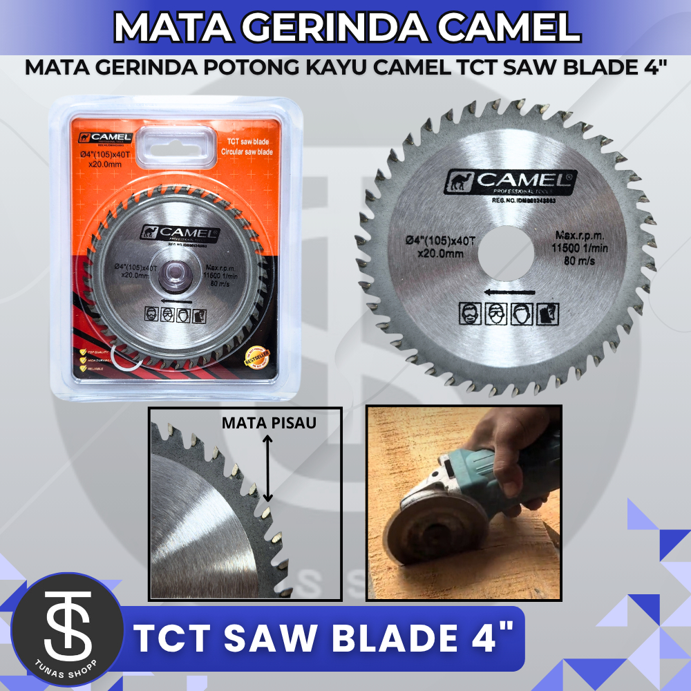 CAMEL Mata Pisau Potong Kayu 4" TCT Circular Saw Blade / Mata Gerinda Potong Kayu CAMEL 4" 105mm x 4