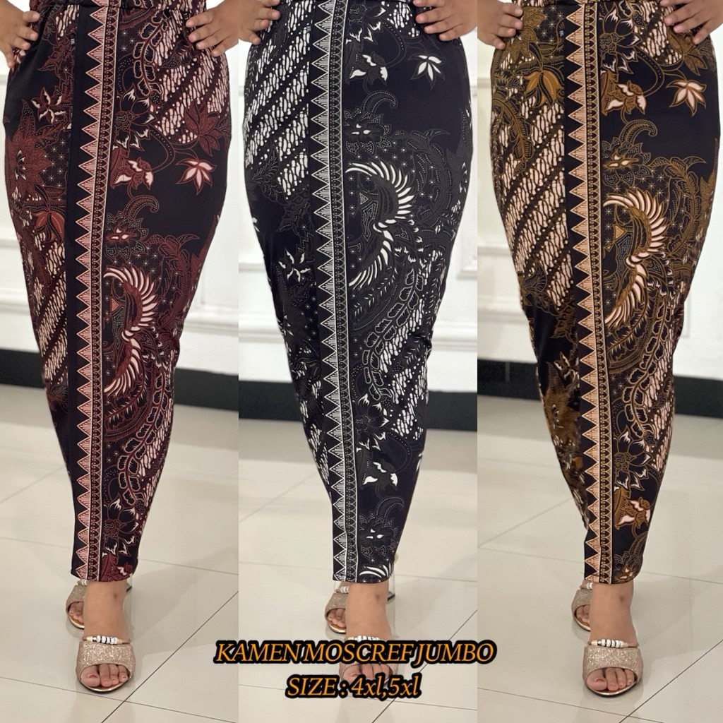 Jumbo kamen moscref batik motif merak/bawahan tradisional/rok melar/rok batik bali