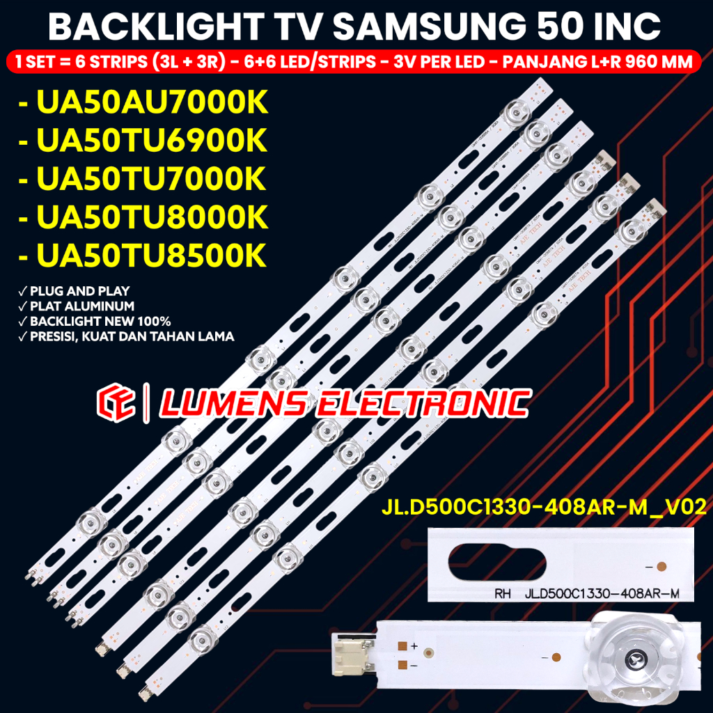 BACKLIGHT TV SAMSUNG 50 INCH 50TU7000 50AU7000 50CU7000K 50TU8000 50TU8500 50TU6900 UA50TU7000 UA50A