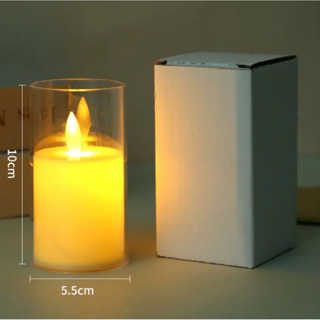 Pajangan Lilin Led Natal Lampu Candle Light Lilin Baterai Sumbu Goyang Panjang Dekorasi Natal