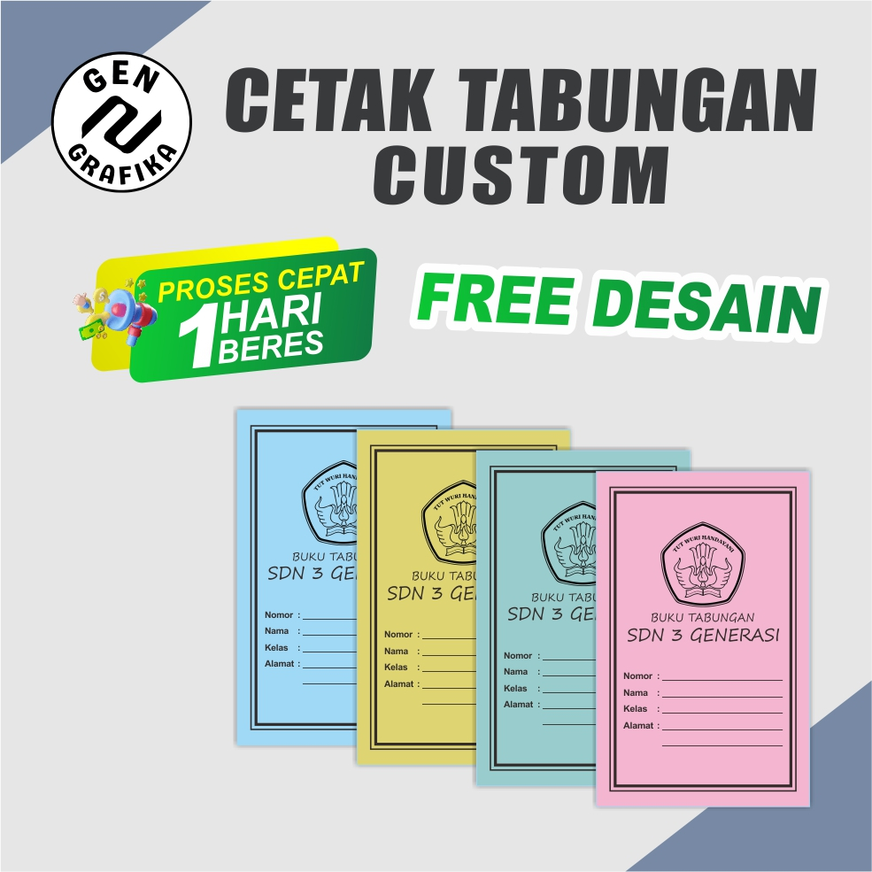 Cetak Buku Tabungan Custom | Sekolah, Koperasi, Bank | - Gratis Desain Eksklusif | Yudha Grafting Gr