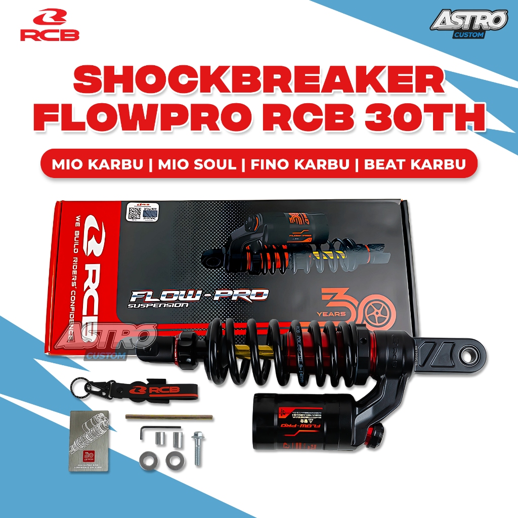 Shockbreaker RCB Mio Sporty Smile Soul Karbu Beat Karbu 305MM Black 30th Shock Tabung Belakang