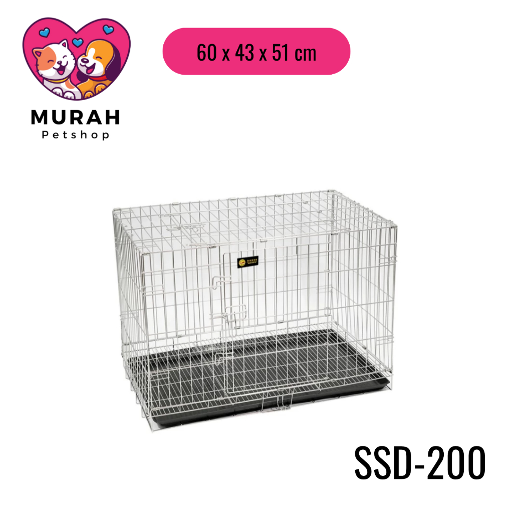 Kandang Anjing Kucing OCTAGON SSD-200 Kandang Lipat Stainless Steel Anti Karat dan Tahan Lama
