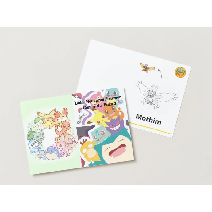 Buku dan Lembar Kerja Mewarnai anak-anak TERMURAH Tema Pokemon Generasi 4 Buku 2