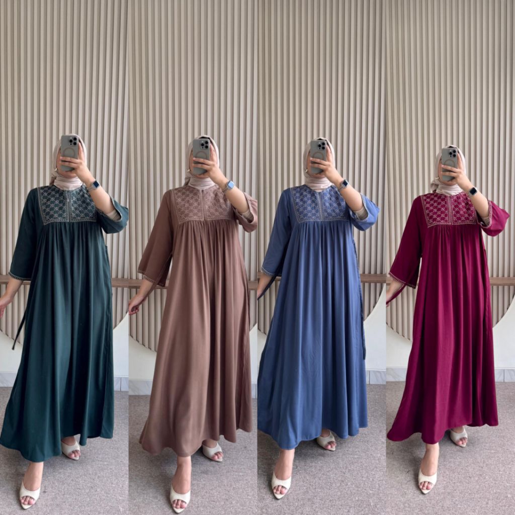 GAMIS ANISA/HANNA DRESS/GAMIS RAYON TWILL/GAMIS BORDIR/GAMIS POLOS BORDIR/MIDIDRESS POLOS BORDIR