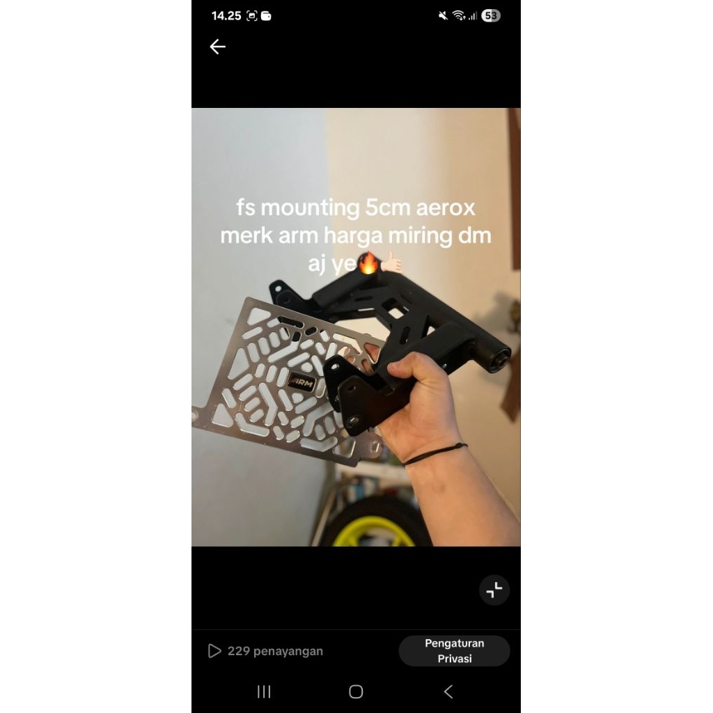 mounting aerox 5cm merk arm