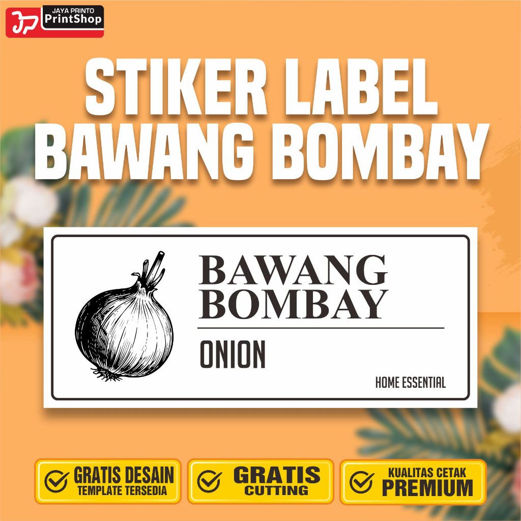 Stiker Label Bumbu Dapur Bawang Bombay Ready Tahan Air_STICKER