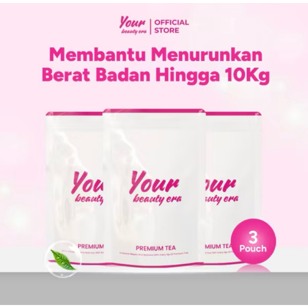 Your Beauty Era - 3 Pouch Isi 60 Tea Bag | Teh Pelangsing Herbal | Teh hijau | Teh detox Teh Diet Pe