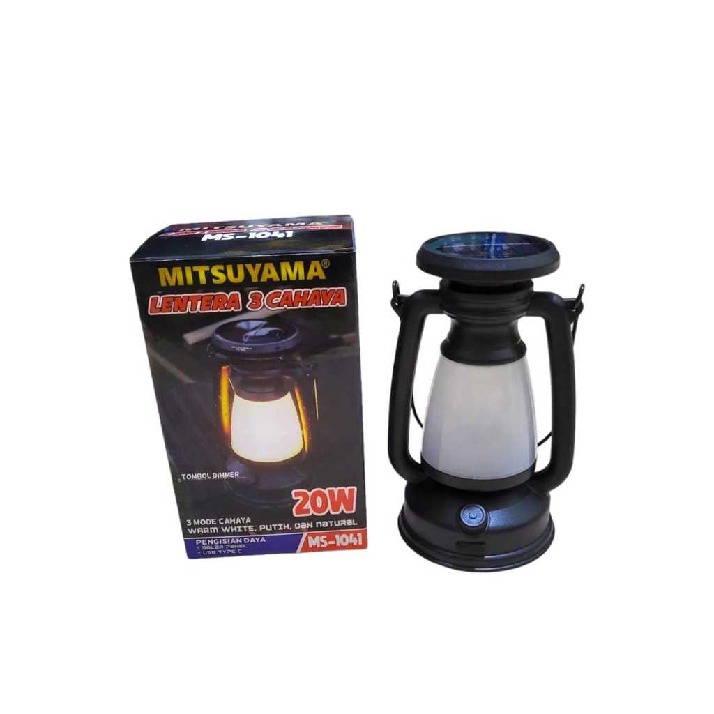 LAMPU CAMPING Solar cell Mitsuyama MS-1041 LAMPU EMERGENCY LENTERA 3 CAHAYA MITSUYAMA 20W