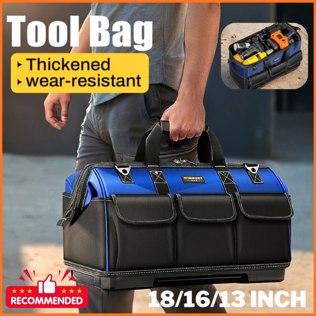 MS Taffware Tool Bag Tas Perkakas 18/16/13 Inch Bahan Oxford Anti Air Multifungsi Alat Pertukangan