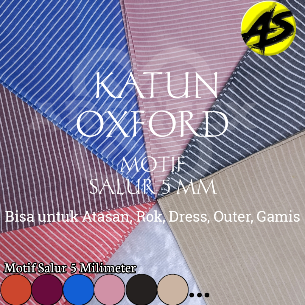 Kain Meteran Kain Katun oxford Premium saluria kecil salur 5mm harga per 0,5m | Bisa untuk Atasan, R