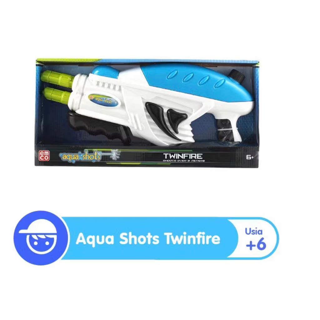 Emco  Aqua Shots Twinfire -pistol air-mainan pistol air anak-mainan gelang gasing anak
