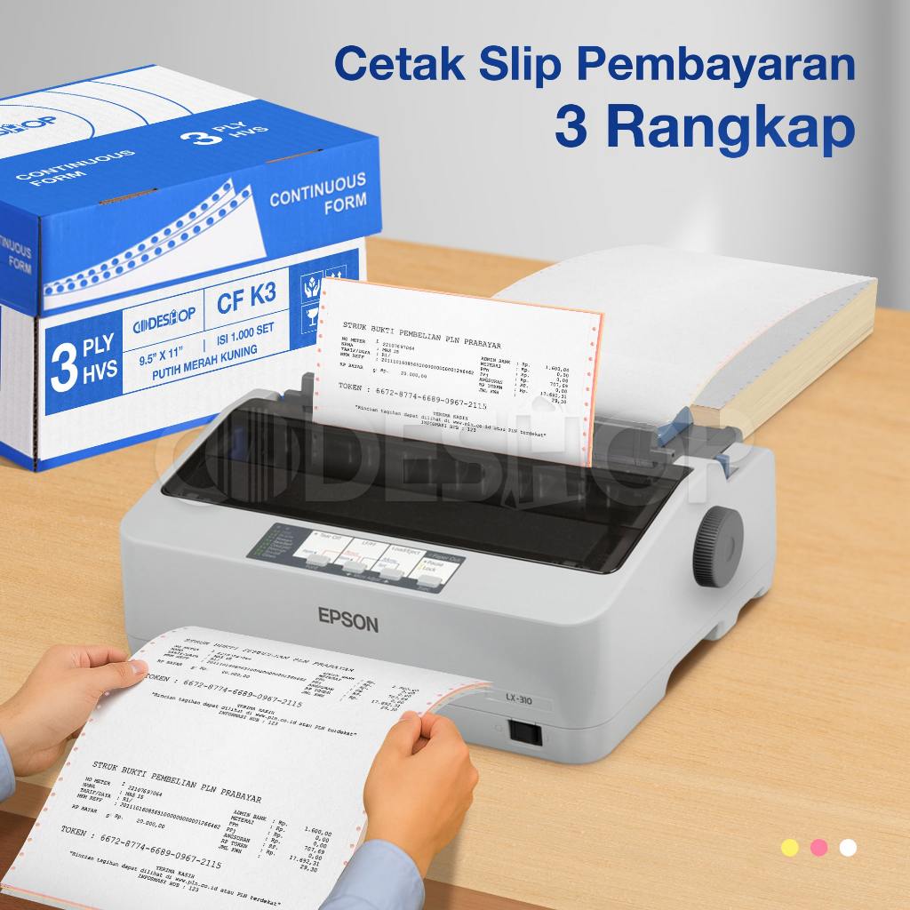 Codeshop Kertas Continuous Form NCR 9.5x11 inch 3 Ply Slip Gaji Faktur Penjualan Surat Jalan