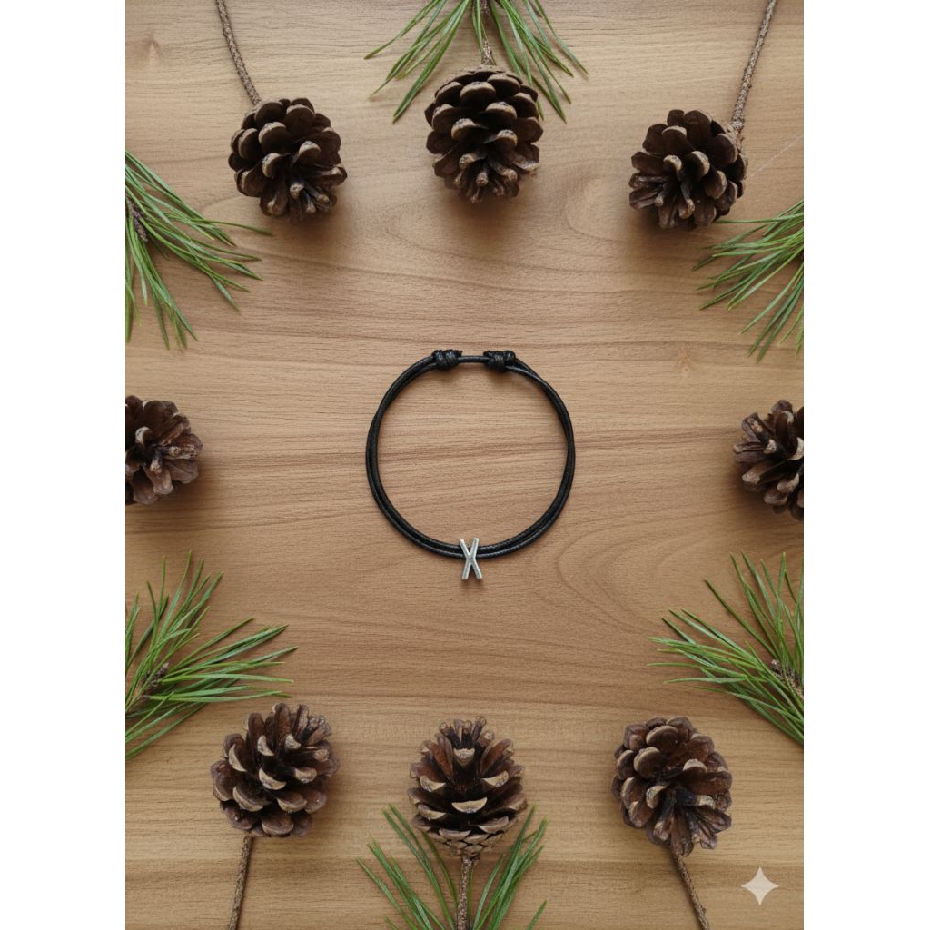 A-Z Gelang Couple Inisial Bronze Gelang Couple Huruf silver Gelang Tali Huruf