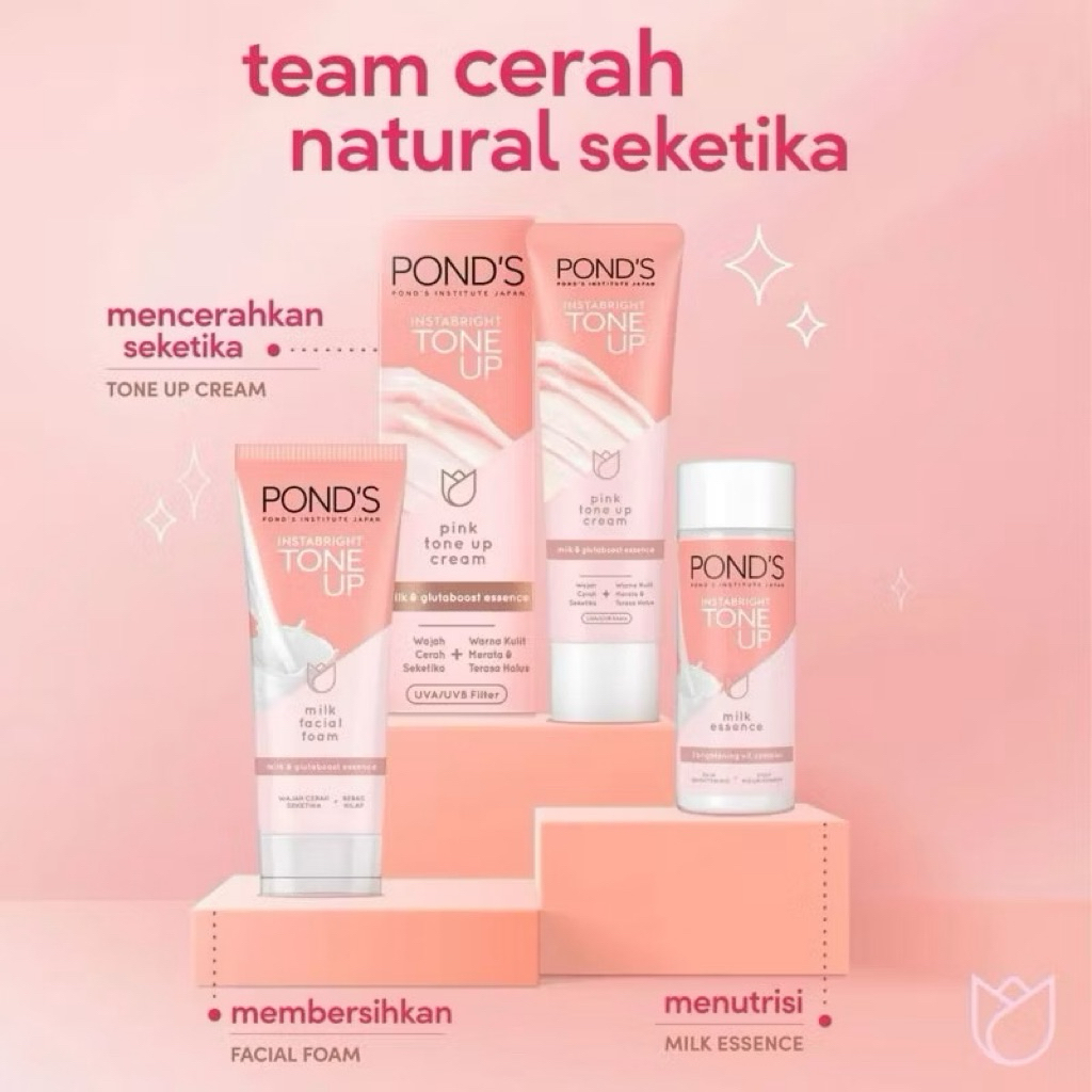PONDS TONE UP MILK CREAM 20ML | TONE UP CREAM 40ML | ESSENCE TONE UP MILK | FACIAL FOAM TONE UP 100M