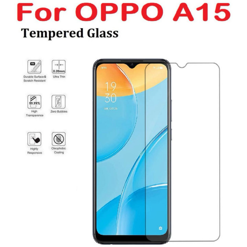 FULL SCREEN TEMPERED GLASS OPPO A15 /A16• Pelindung Layar Anti Gores Full Layar