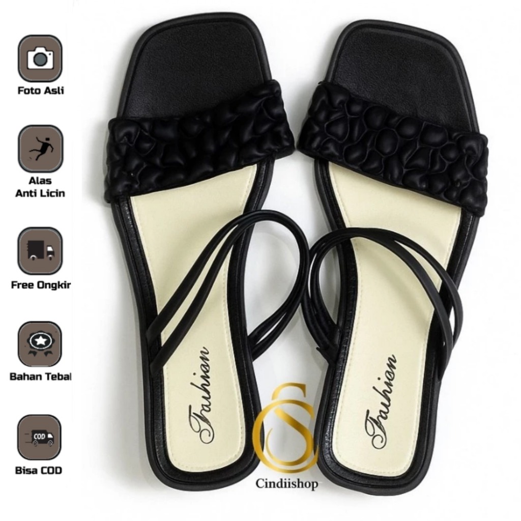 Sandal Sepatu Karet Wedges Wanita Motif Kulit Buaya Sendal Heels Slop Jelly