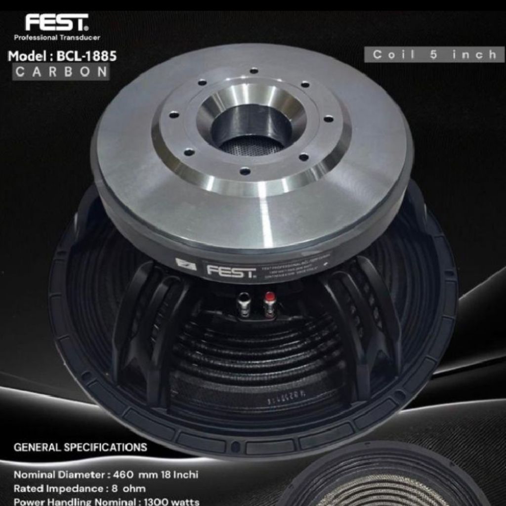 Speaker komponen Fest BCL 1885 Carbon original 18inch