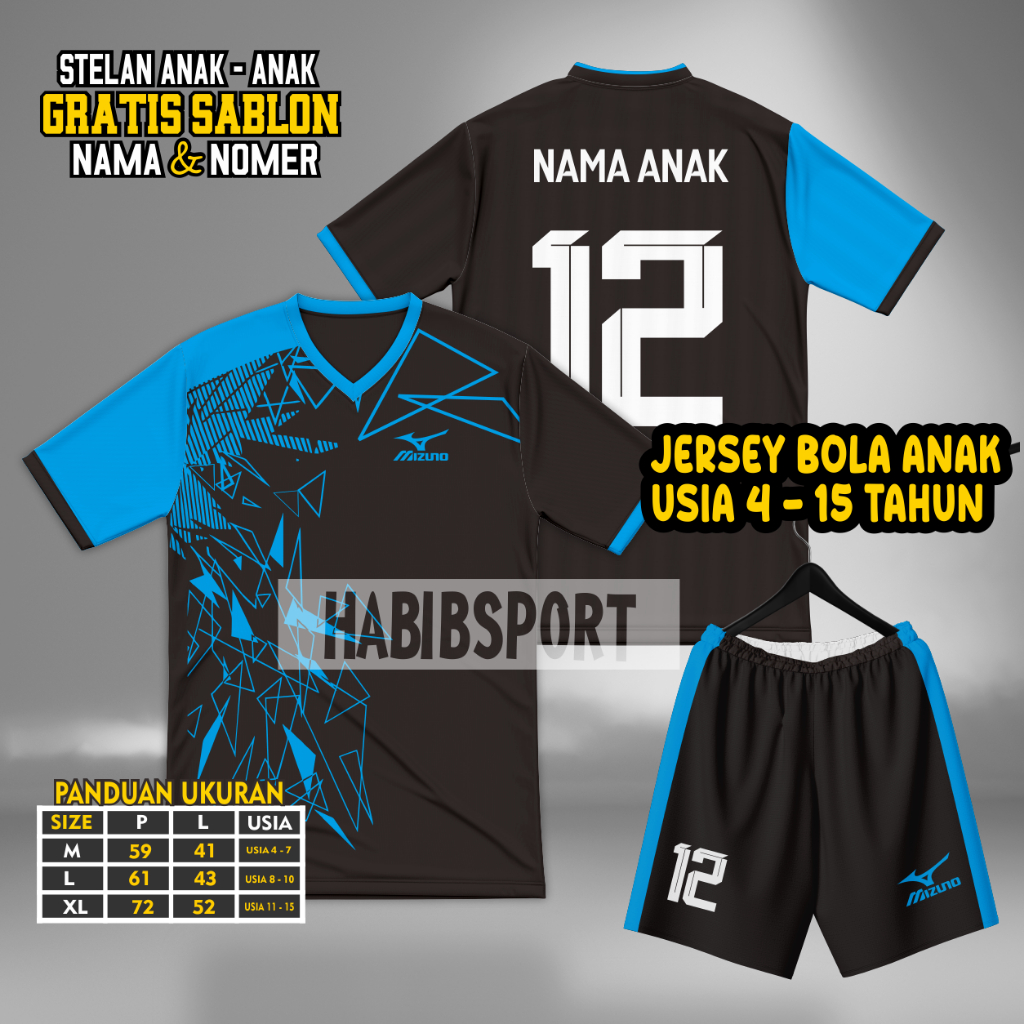 COD Baju olahraga bola futsal anak SD SMP Free sablon nama nomor, Jersey Futsal anak terbaru sablon
