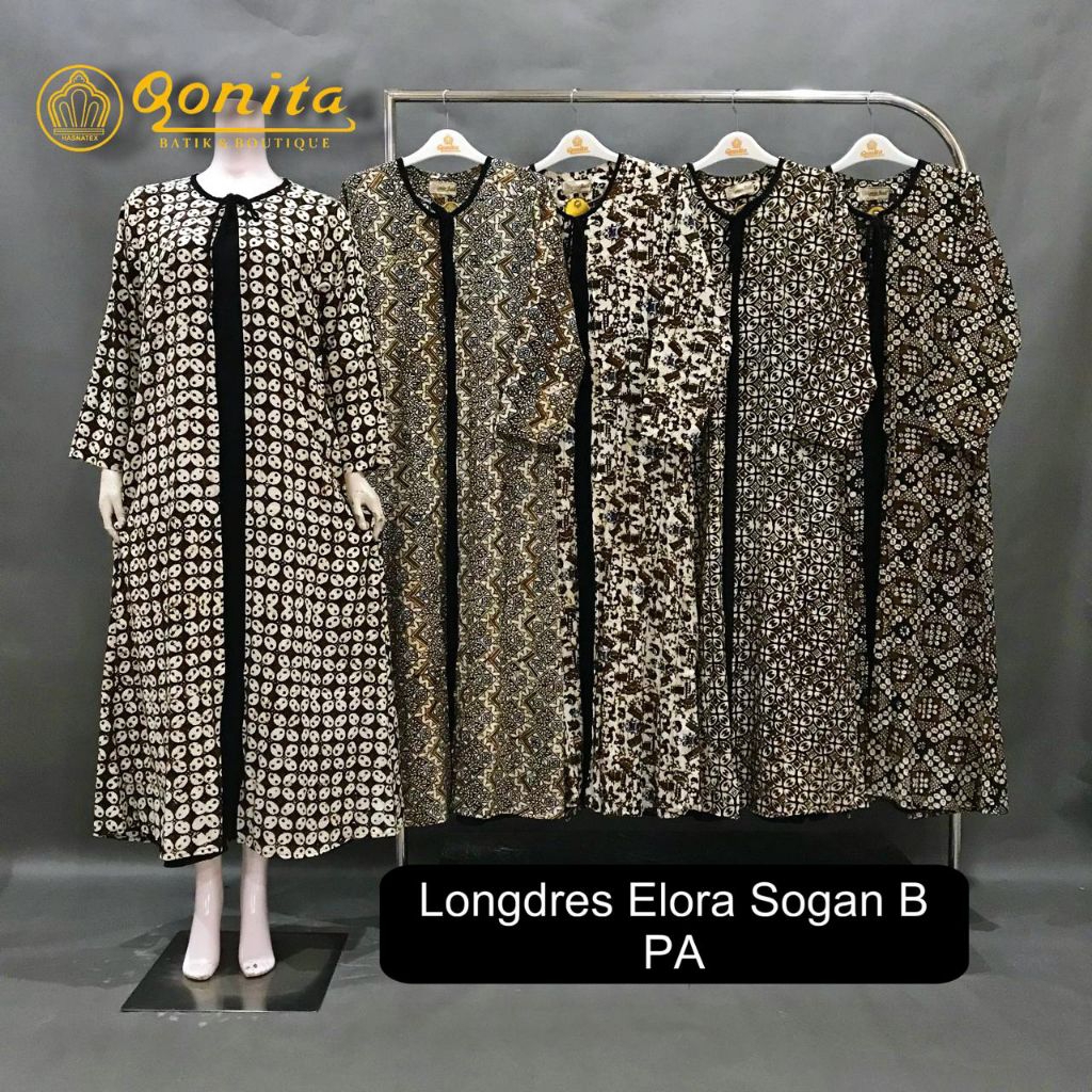 {Ld 108 Cm} Daster Qonita Batik Pekalongan ll Longdres Elora Sogan