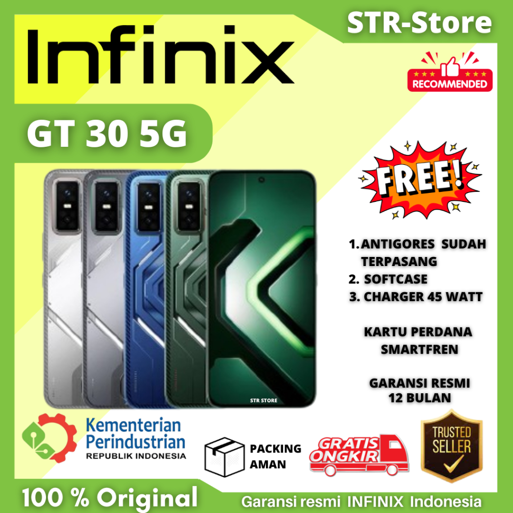 INFINIX GT 30 5G 8/256 GB SMARTPHONE GARANSI RESMI INFINIX INDONESIA RAM 8+8 GB - INFINIX GT 30 5G