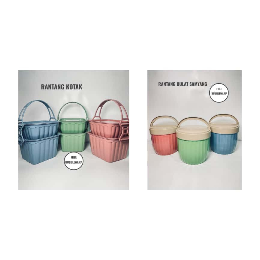 Rantang Kotak & Rantang Bulat 2 Susun Plastik Tebal Harga Murah Cocok untuk Kitchenware dan Penyimpa