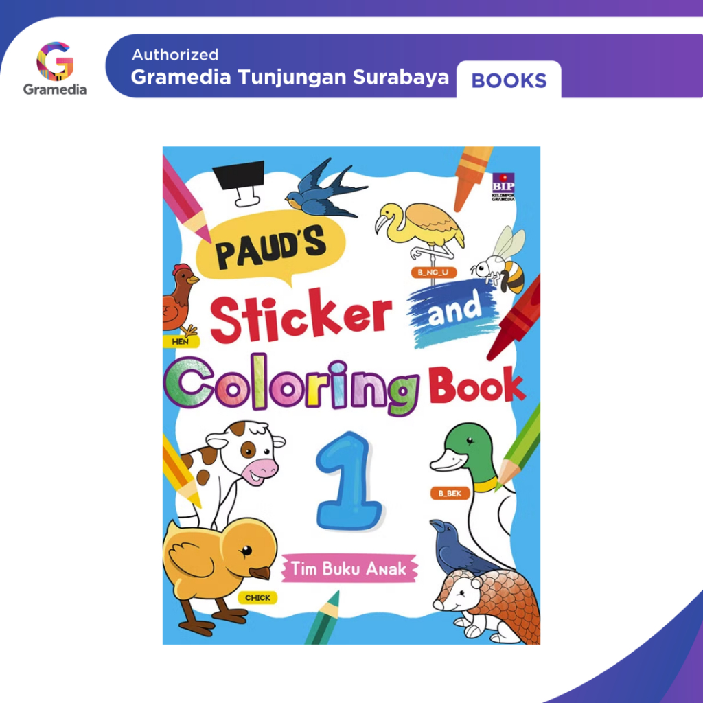 Gramedia Tunjungan : Paud's Sticker And Coloring Book 1