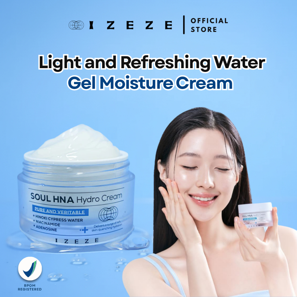 IZEZE Soul HNA Hydro Cream 50ml - Moisturizer Krim Pelembap Intensif untuk Kulit Kering & Sensitif