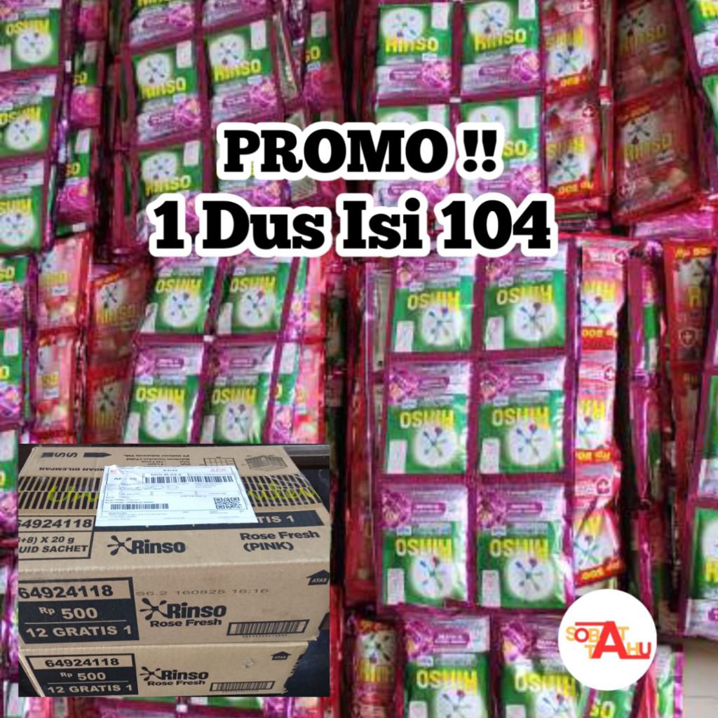 RINSO CAIR SACHET 1DUS ISI 104 Sachet KEMASAN 500AN BERAT 18 ML