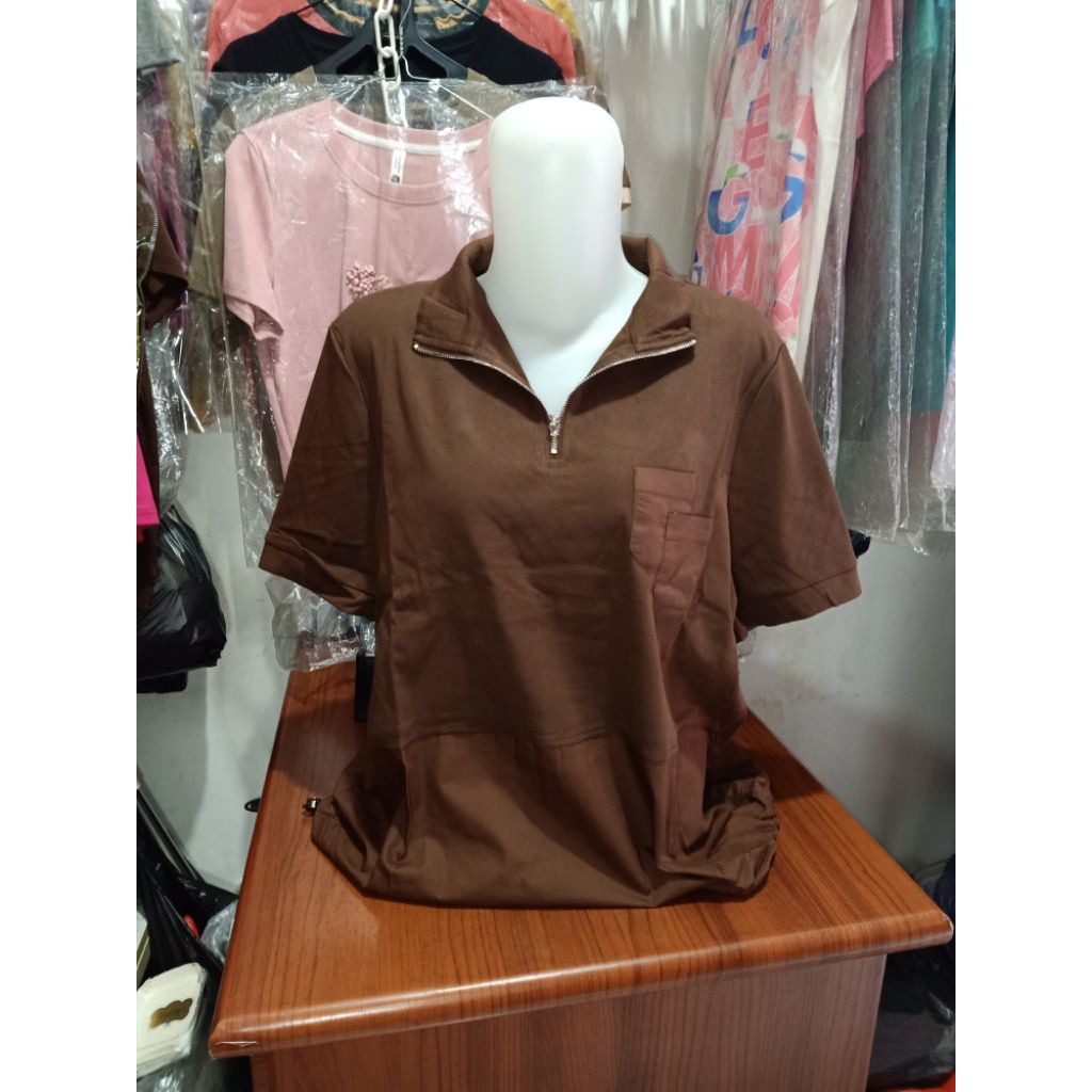 Kaos Wanita Kerah Premium Katun Cargo