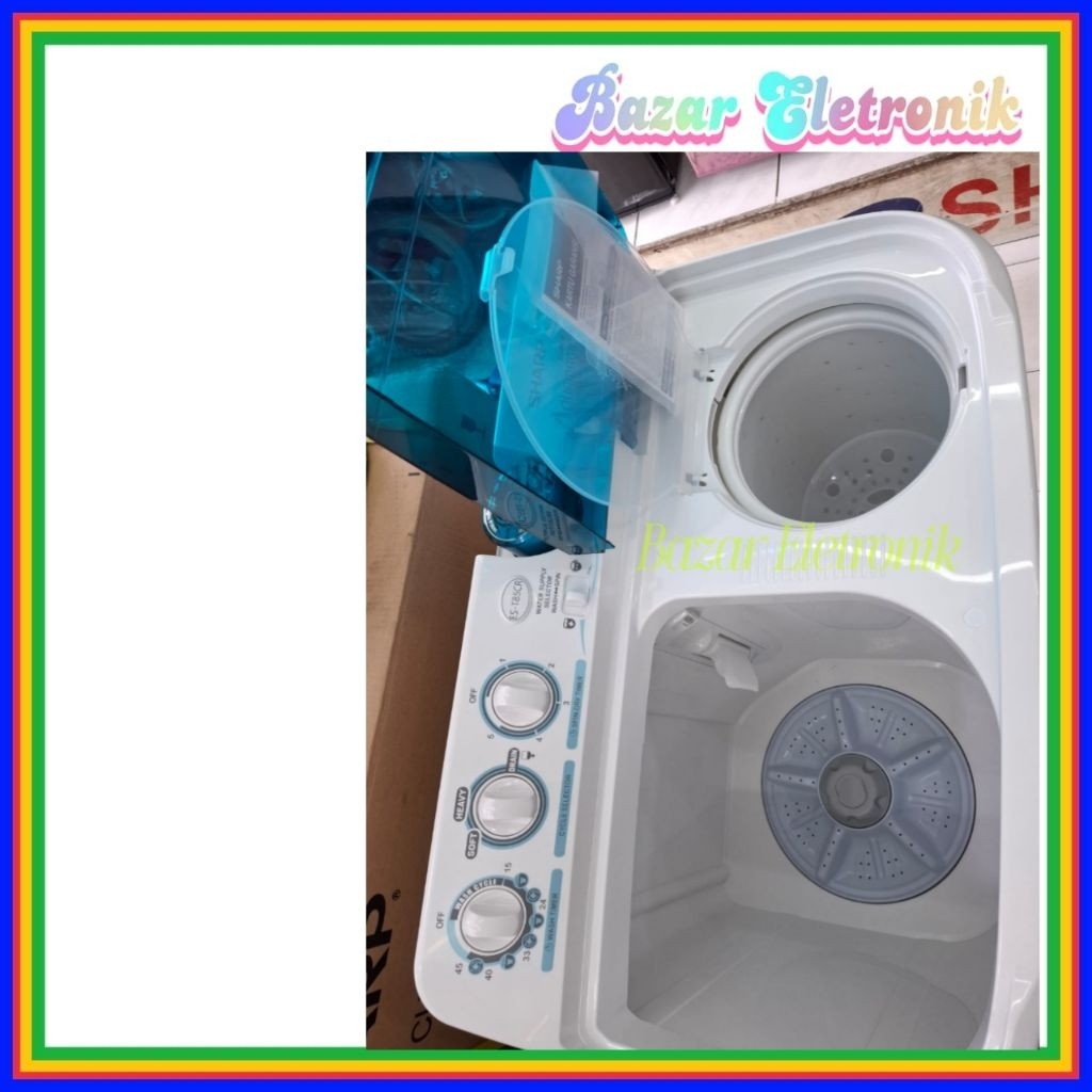 MESIN CUCI SHARP 85CR / MESIN CUCI SHARP 8.5 KG / MESIN CUCI SHARP 2 TABUNG EST 85 CR