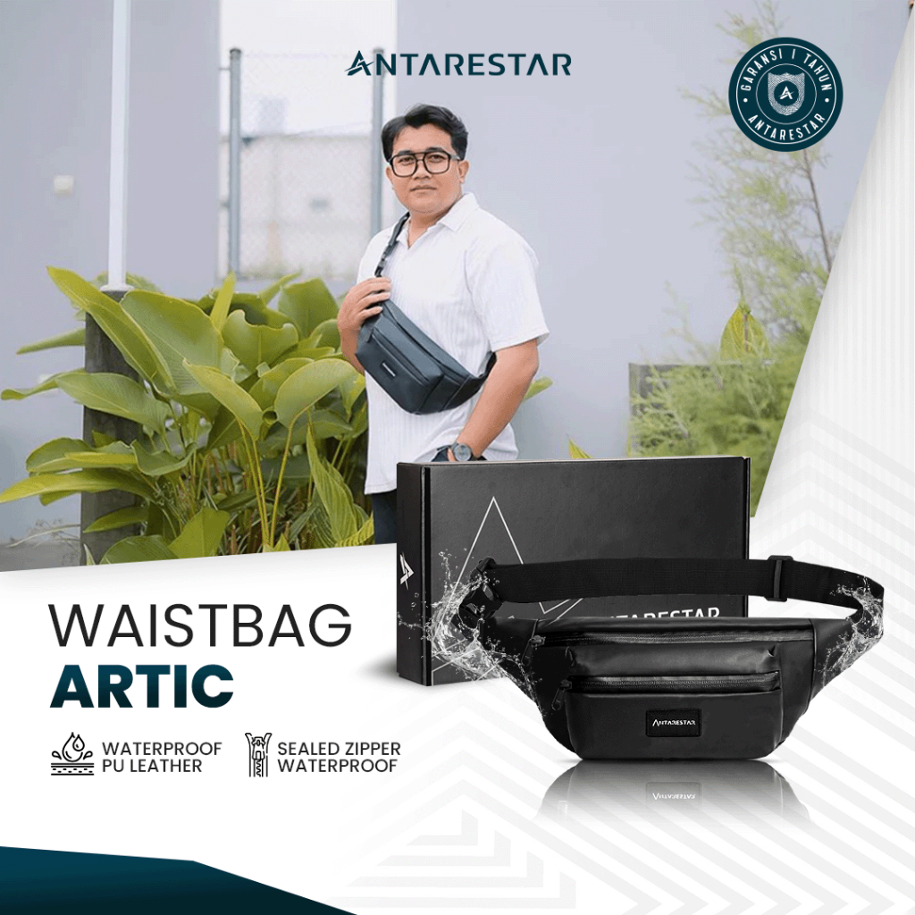 ANTARESTAR Official - Tas Selempang Waterproof Anti Air Pria Wanita Sporty Outdoor Waist Bag Artic