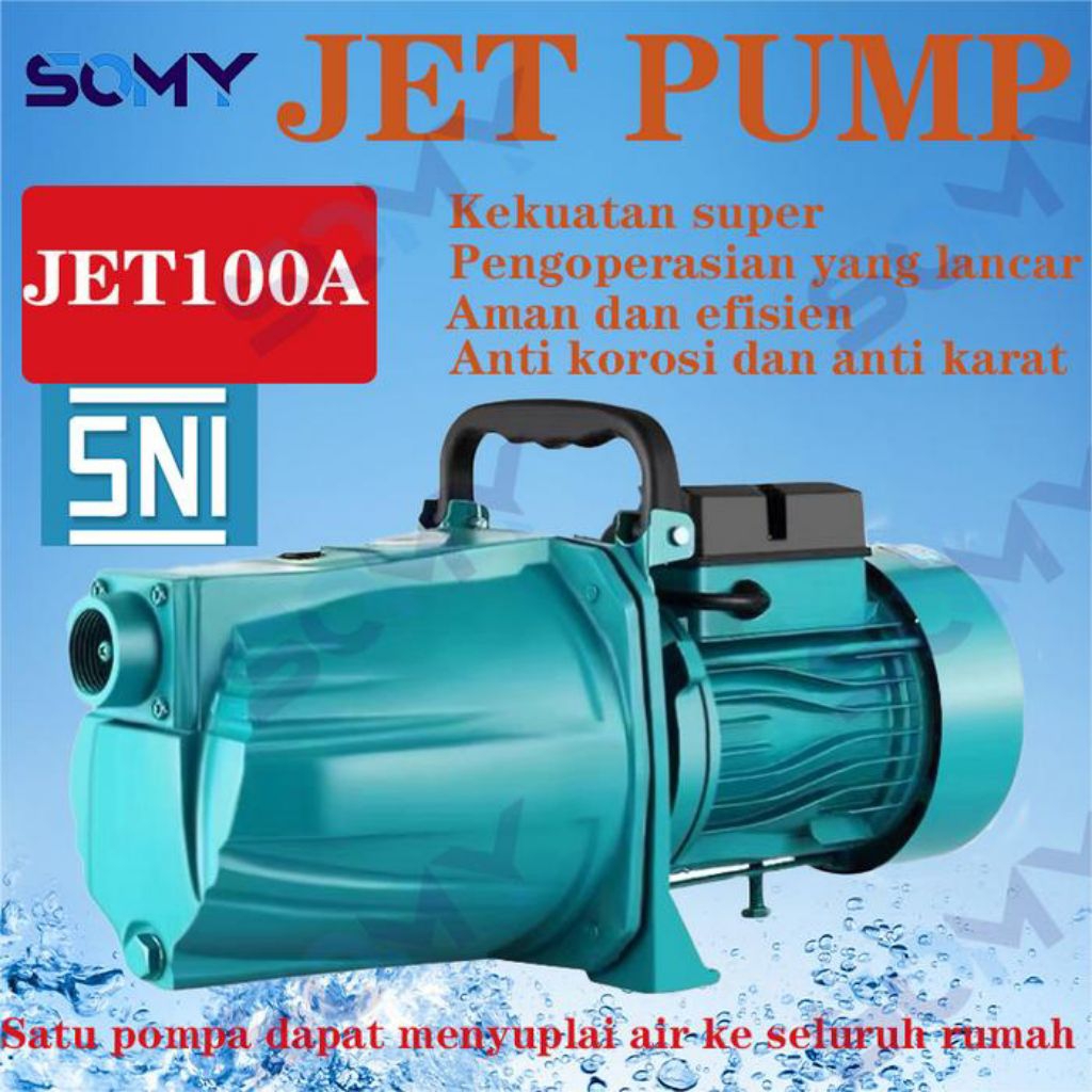 Somy Pompa Air Jetpump JET Pump JET100A Komplit Jet Pump 50Meter Pompa Air Sumur Dangkal Mesin Air J