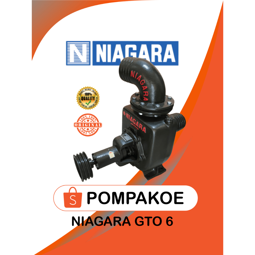 Niagara Pompa Irigasi NIAGARA GTO-6 - Anti Sumbat Air Impeller Terbuka Tahan Korosi untuk Pertanian 