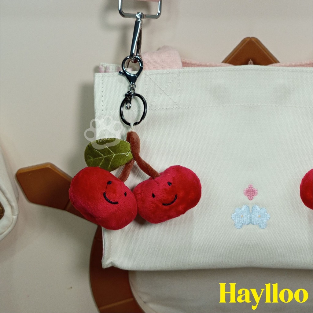 Boneka Hayllo Jellycat Fabulous Keychain Fruit Cherries Ganci Cherries Kembar