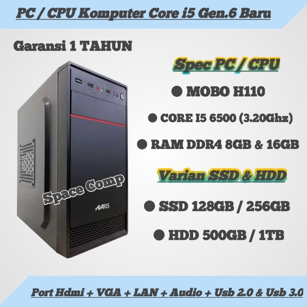 PC / CPU Komputer Core i5 Gen.6 RAM DDR4 BARU