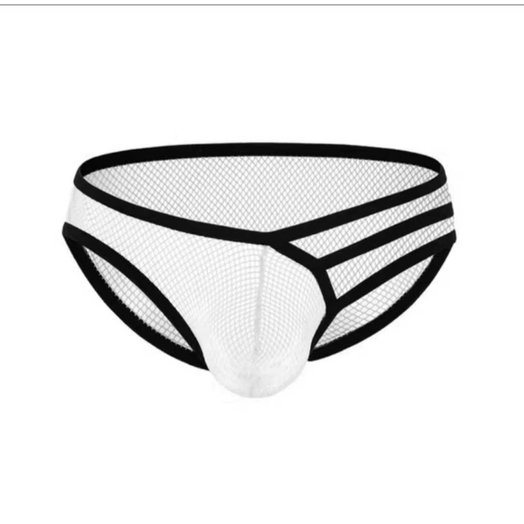 CELANA DALAM PRIA  TRANSPARAN BRIEF MOTIF JARING JALA