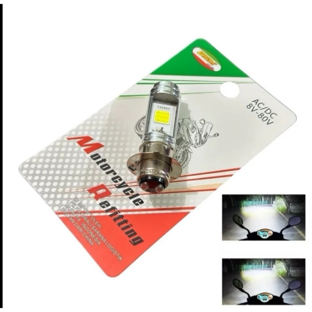 LAMPU LED AC DC 2 SISI 2LED MATA BEAT VARIO SCOOPY MIO SOUL M3 FINO GENIO MIO SPORTY DLL