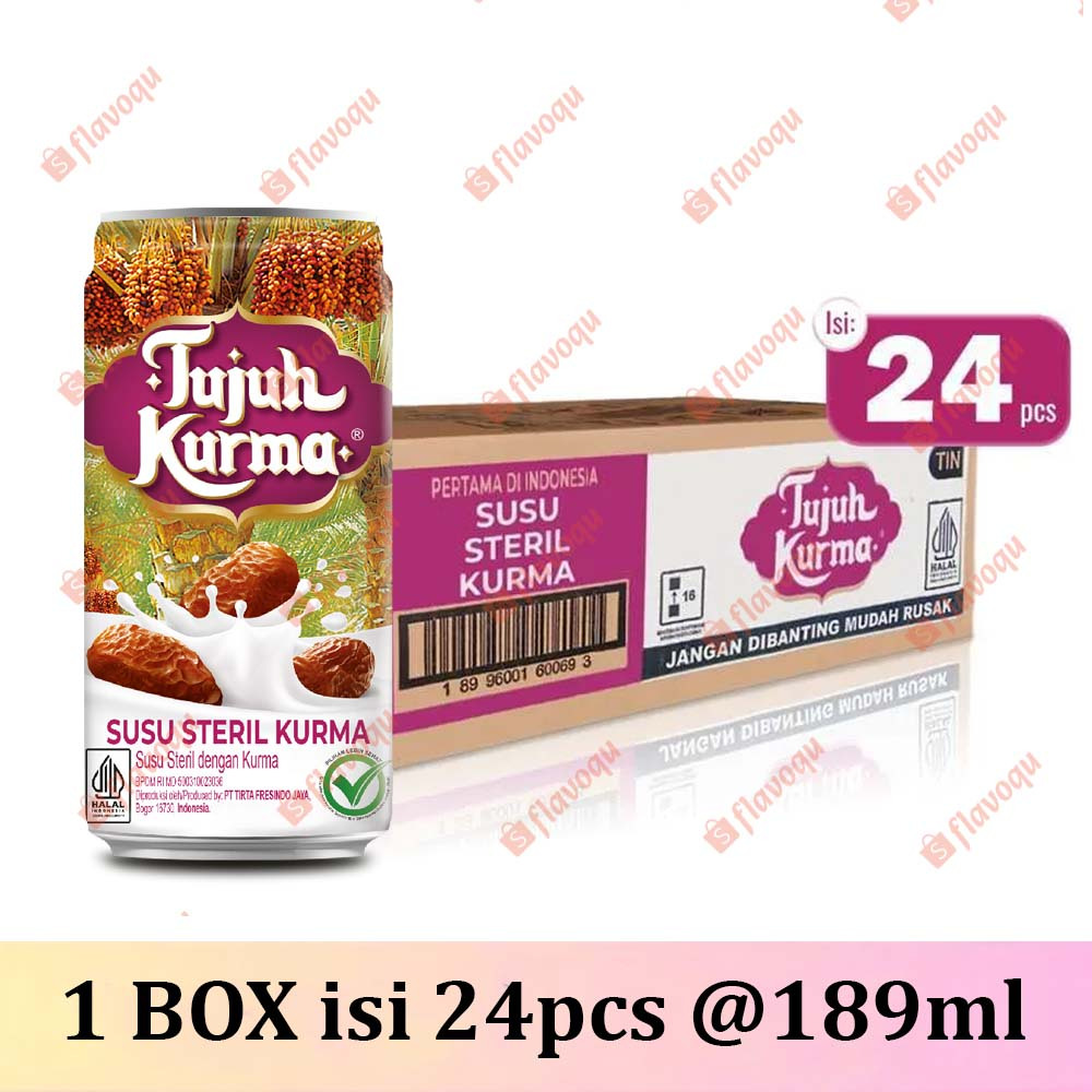 1 Dus Tujuh Kurma Susu Steril Kurma 24 Kaleng x 189mL SAMEDAY INSTANT MAKASSAR [DOS/KARTON/KARDUS/CA